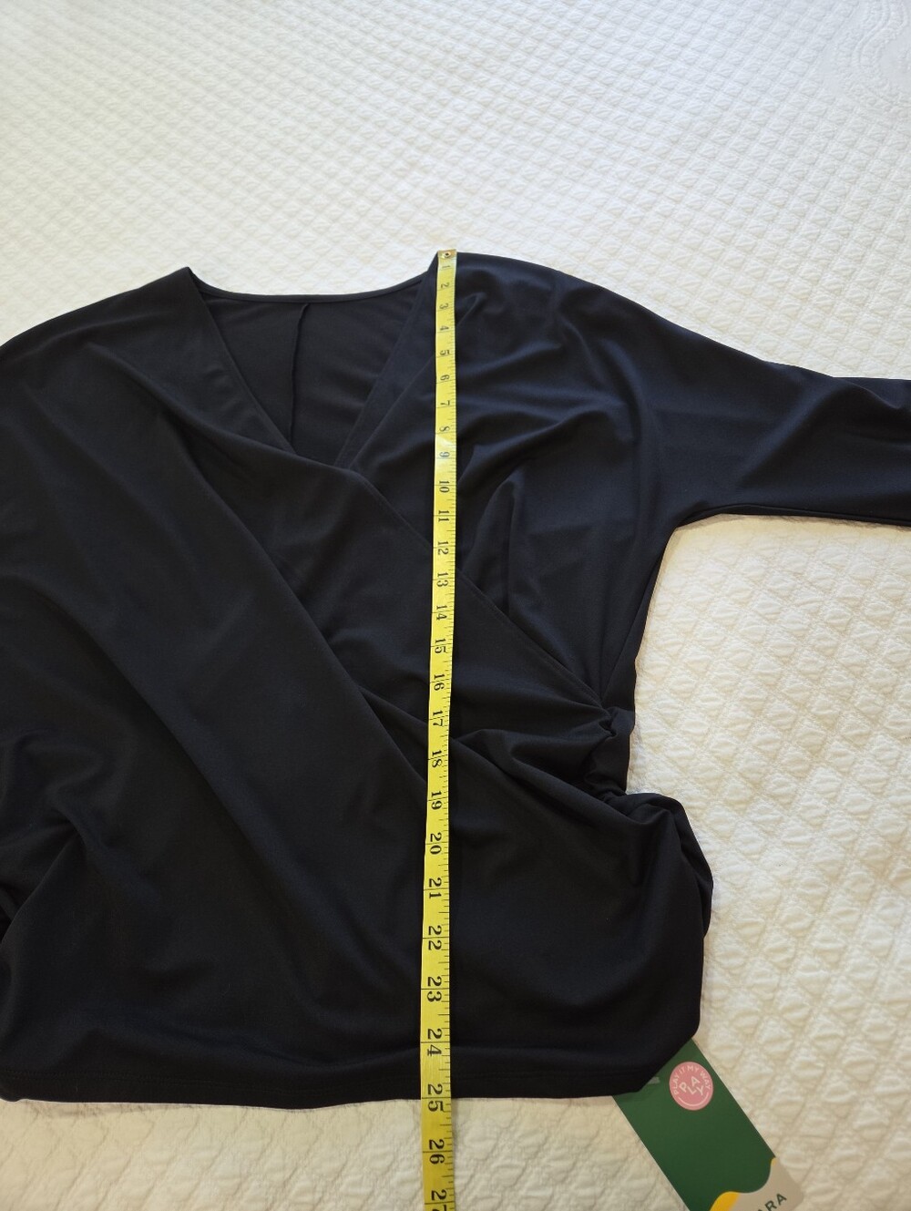 Halara V Neck Long Sleeve Ruched Work Top Blouse - Picture 8 of 9